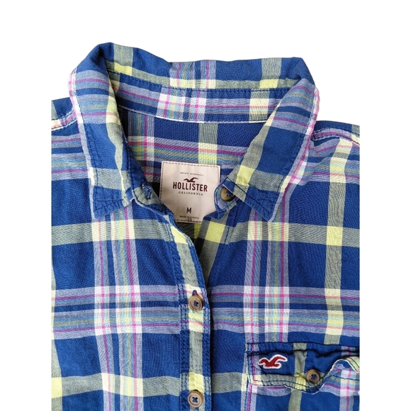 Hollister Blue and Green Casual Button Down Shirt - Picture 3 of 6